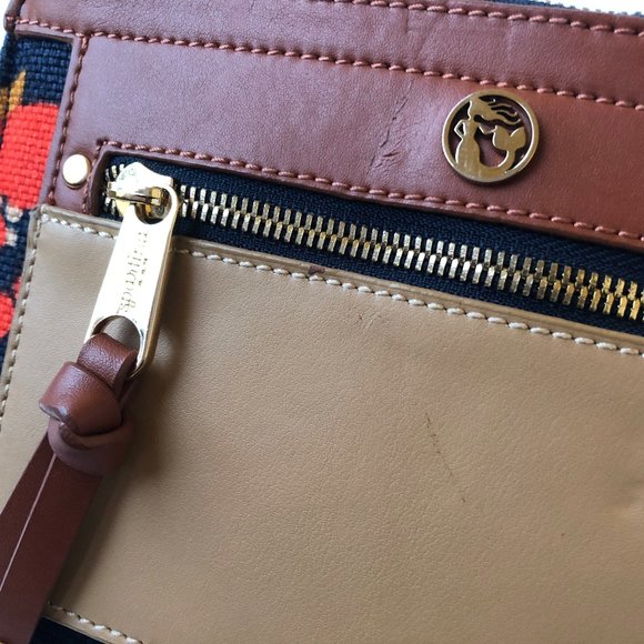 Crossbody Handbag Linen + Leather Skinny SPARTINA Daufuskie Island - Picture 9 of 13